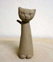 آموزش ساخت مجسمه  گربه سفالی