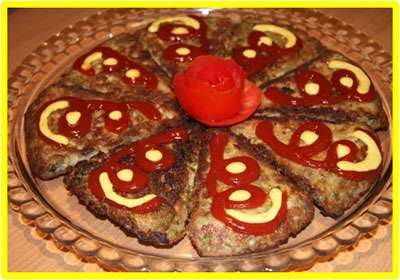 کوکو لوبیا سبز با گوشت چرخ کرده