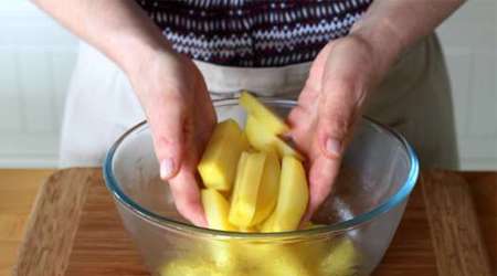 سرخ کردن سالم سیب زمینی