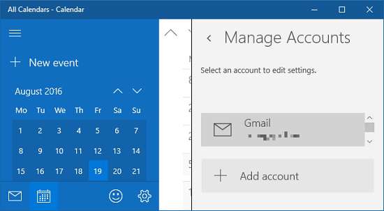 تقویم ویندوز 10