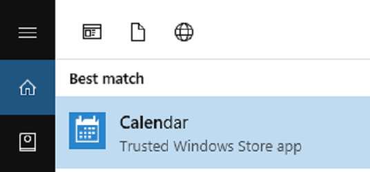 تقویم ویندوز 10