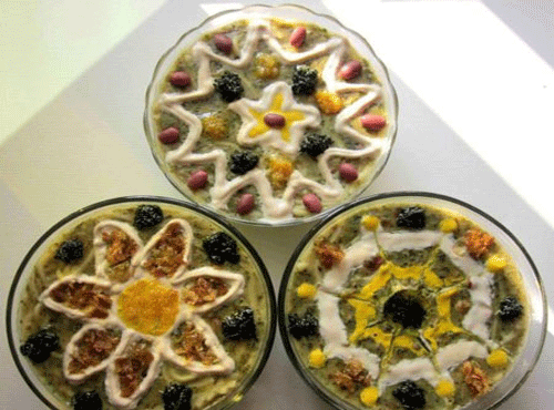 سفره آرایی، آش رشته، ماه رمضان، تزیین
