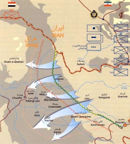 Карта 1988. Ирано-иракская война карта. Ирано-иракская граница. Ирано иракская война карта боевых действий. Ирана икаксякая война карта.