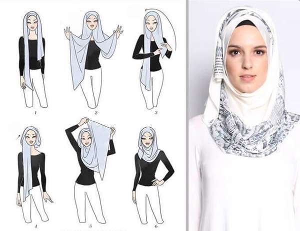 آموزش بستن روسری لبنانی