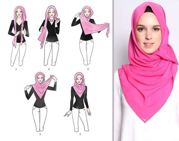 آموزش بستن روسری لبنانی