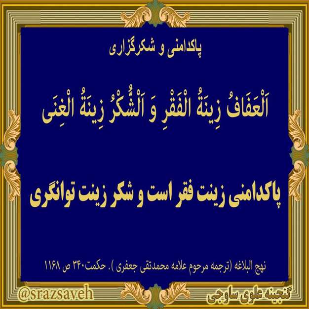 حدیثی از امام علی در مورد پاکدامنی