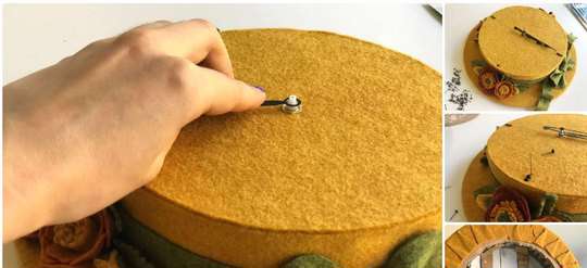 آموزش ساخت ساعت دیواری به شکل کلاه پاییزی 