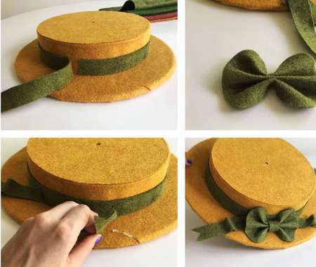 آموزش ساخت ساعت دیواری به شکل کلاه پاییزی 