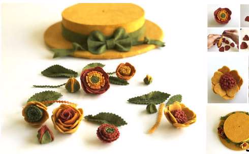 آموزش ساخت ساعت دیواری به شکل کلاه پاییزی 