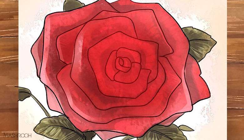  روشی راحت برای کشیدن گل رز روی کاغذ