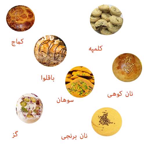 انواع شیرینی ها