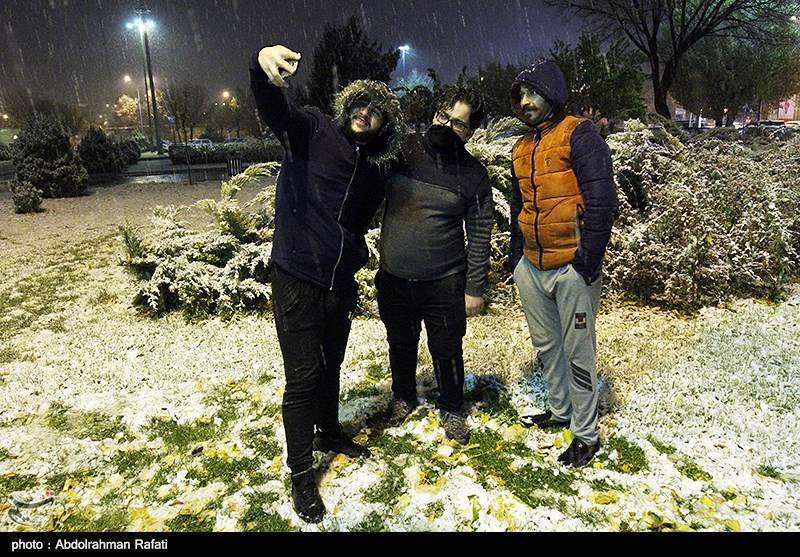 بارش برف پاییزی در همدان