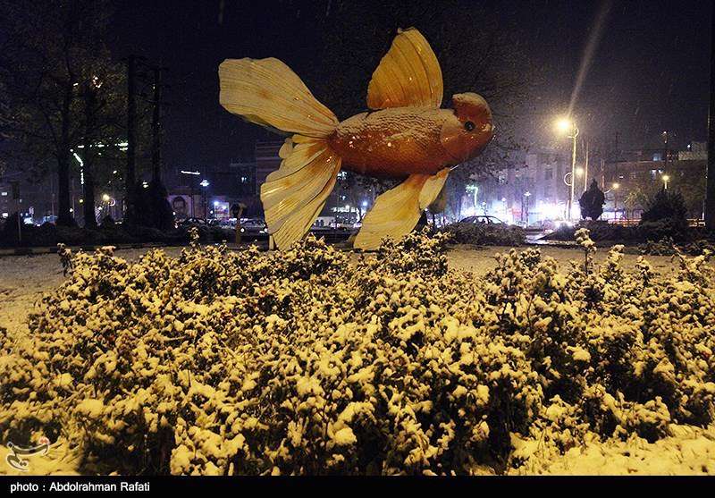 بارش برف پاییزی در همدان