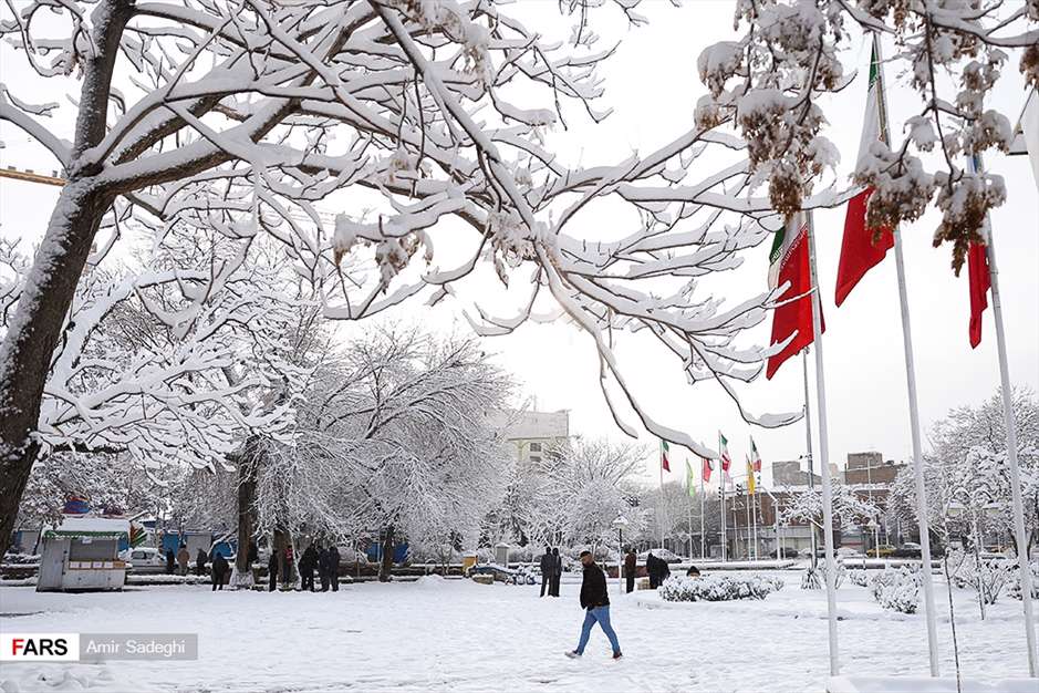 بارش سنگین برف در تبریز