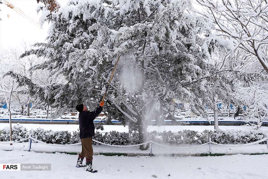 بارش سنگین برف در تبریز