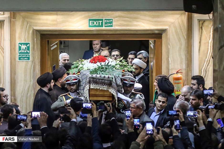 وداع با پیکر آیت‌الله هاشمی شاهرودی