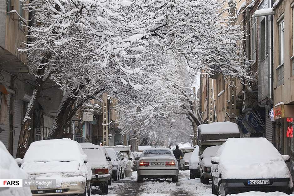 بارش سنگین برف در تبریز
