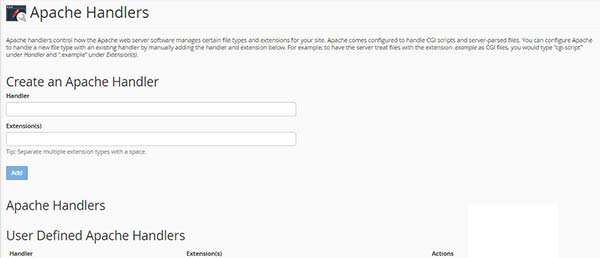 apache handlers در سی پنل چه کاربردی دارد؟