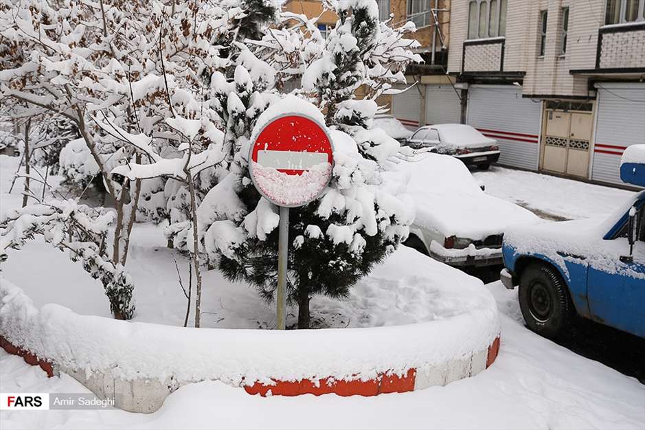 بارش سنگین برف در تبریز