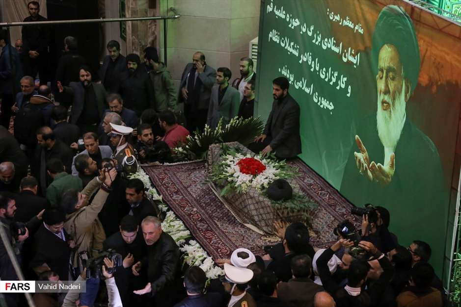 وداع با پیکر آیت‌الله هاشمی شاهرودی