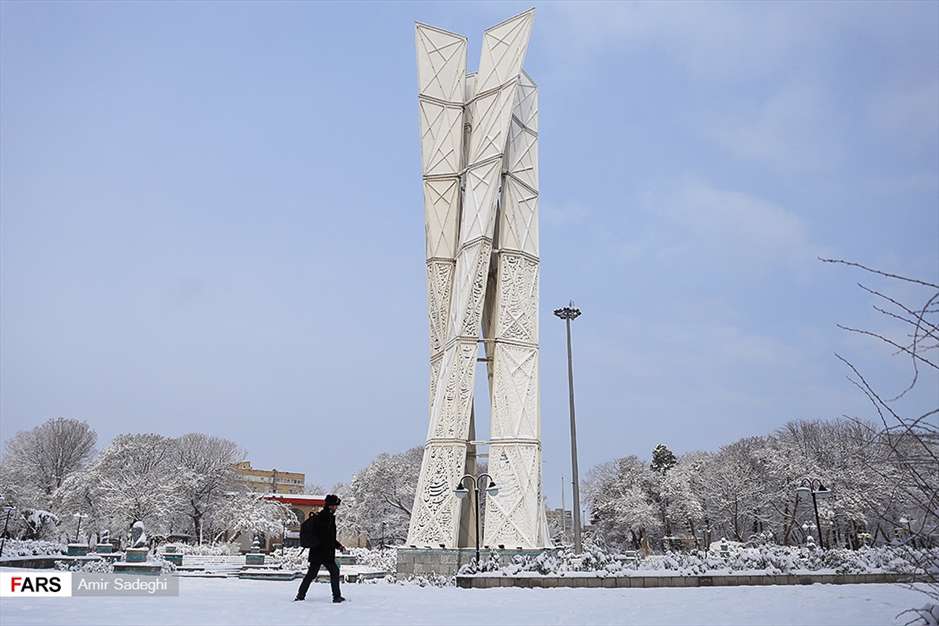 بارش سنگین برف در تبریز