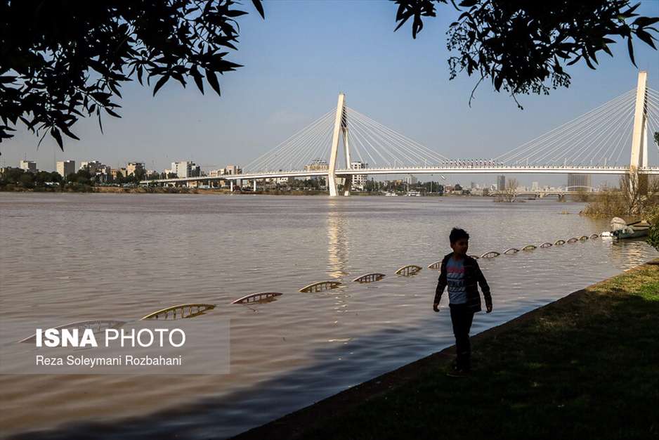 بالا آمدن آب رودخانه کارون در اهواز