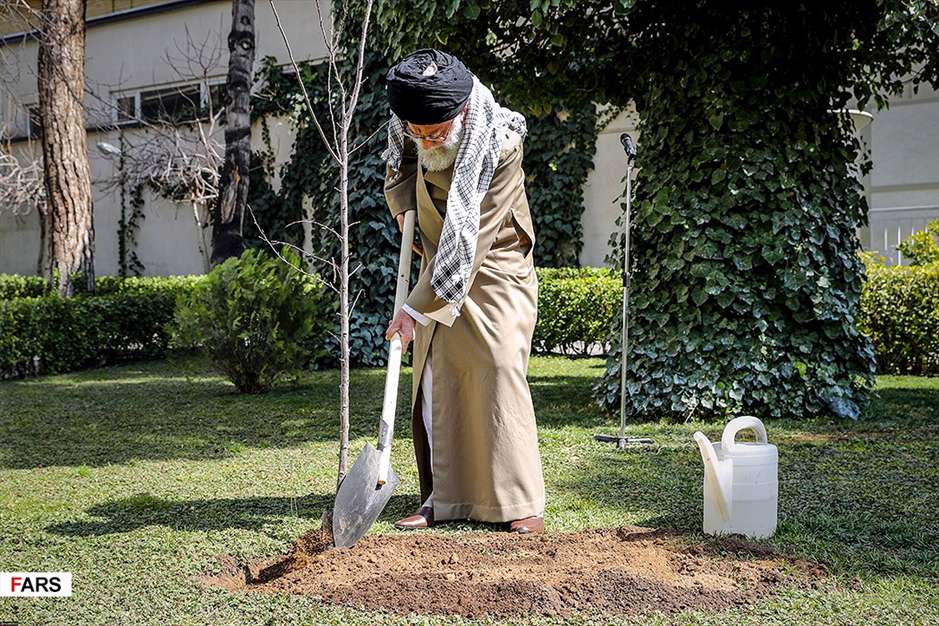 کاشت نهال توسط رهبر معظم انقلاب اسلامی