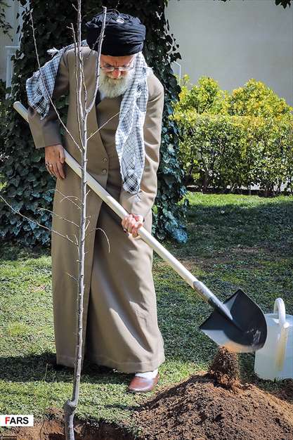 کاشت نهال توسط رهبر معظم انقلاب اسلامی