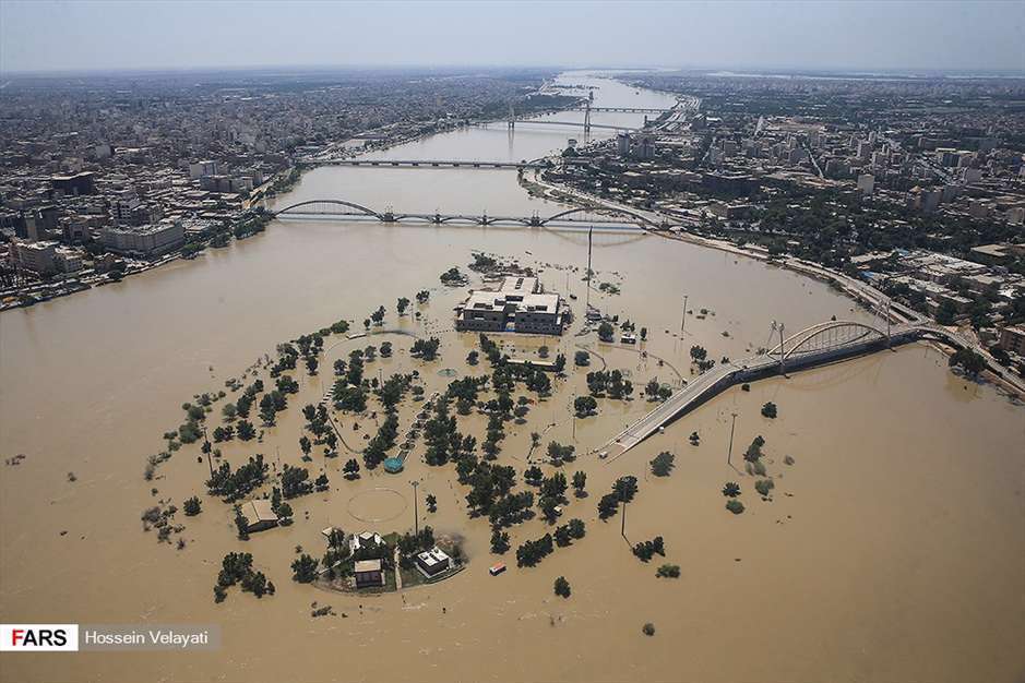 تصاویر هوایی از مناطق سیل‌زده « اهواز »