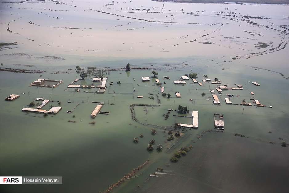 تصاویر هوایی از مناطق سیل‌زده « اهواز »