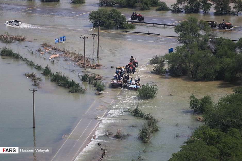 تصاویر هوایی از مناطق سیل‌زده « اهواز »