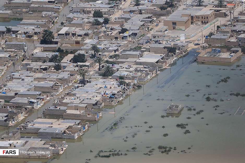 تصاویر هوایی از مناطق سیل‌زده « اهواز »