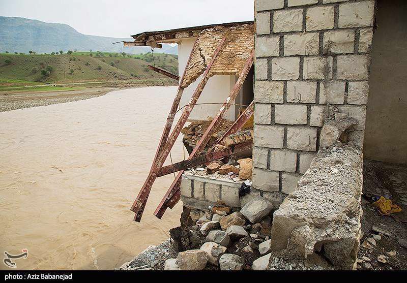  خسارات سیل در روستای شاهیوند- پلدختر