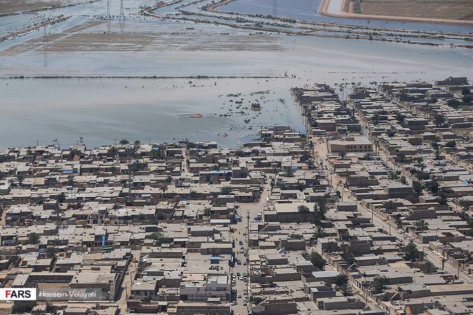 تصاویر هوایی از مناطق سیل‌زده « اهواز »
