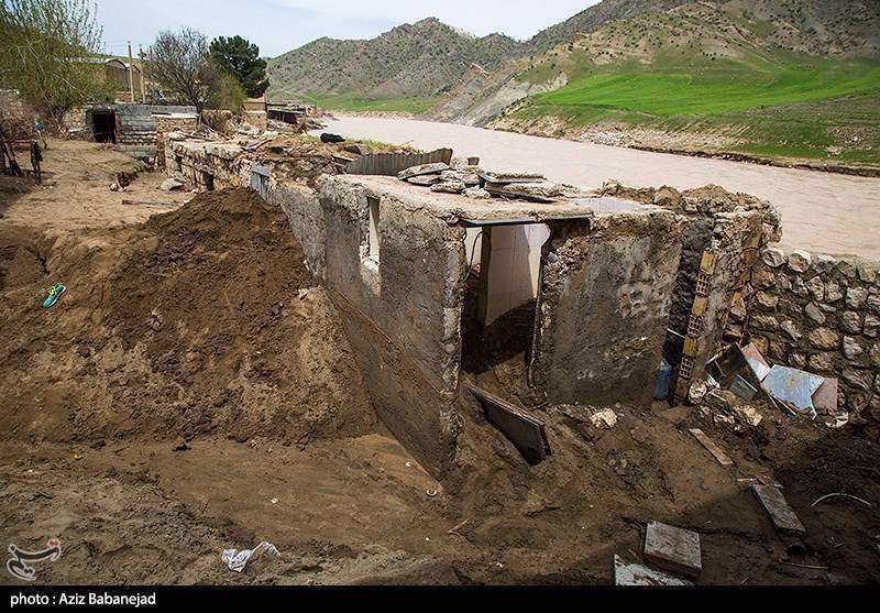  خسارات سیل در روستای شاهیوند- پلدختر
