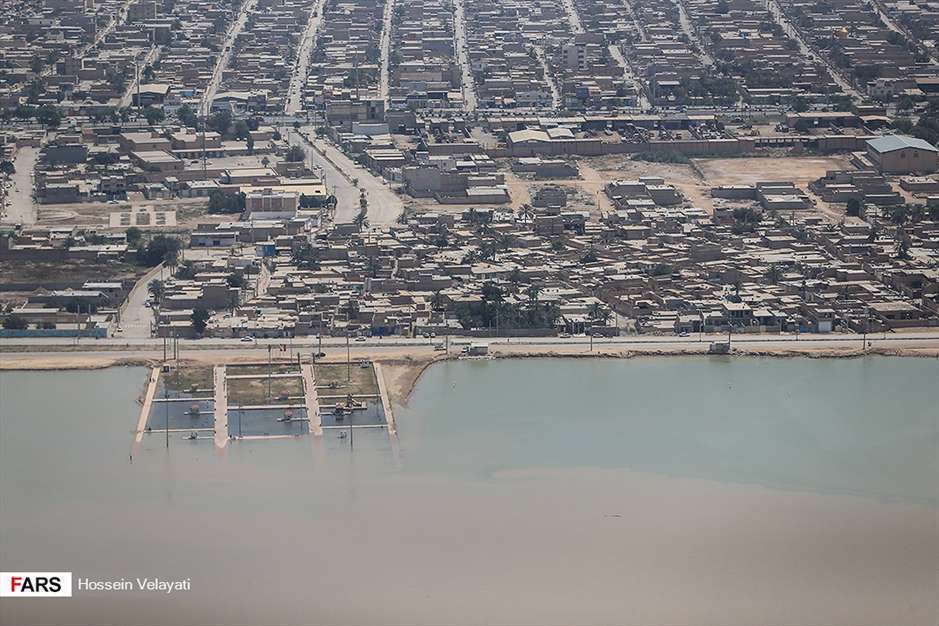 تصاویر هوایی از مناطق سیل‌زده « اهواز »