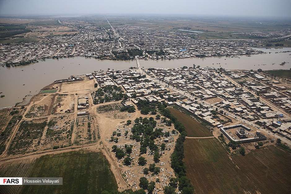 تصاویر هوایی از مناطق سیل‌زده « اهواز »