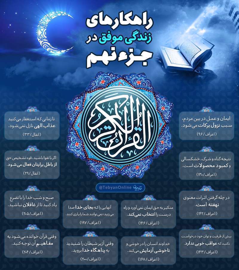 راهکارهای زندگی موفق در جزء 9 قرآن،