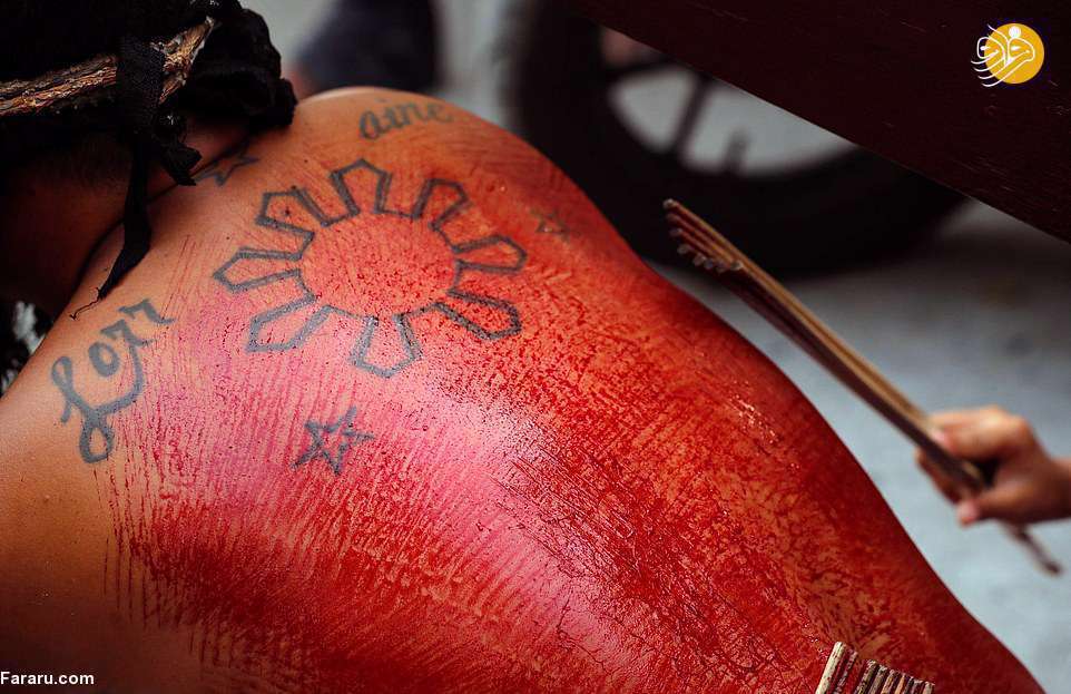 مراسم زنجیرزنی خونین مسیحیان 