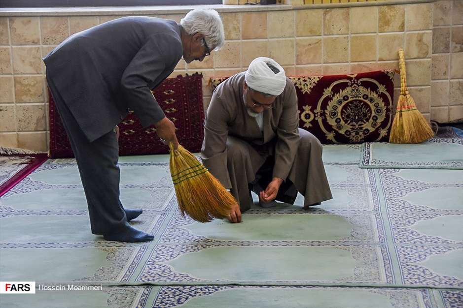 آیین غبارروبی مساجد بجنورد درآستانه ماه رمضان