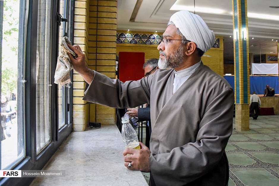 آیین غبارروبی مساجد بجنورد درآستانه ماه رمضان