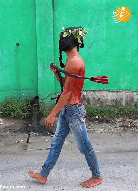 مراسم زنجیرزنی خونین مسیحیان 