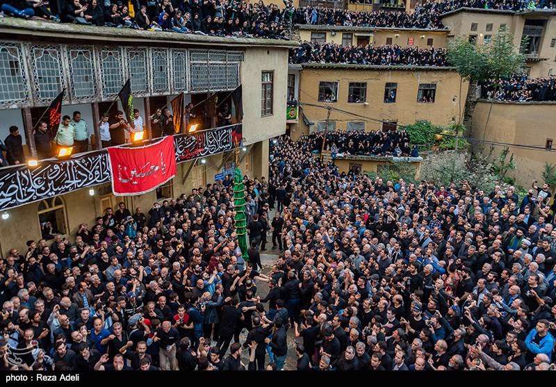  آئین علم بندان شب ششم محرم - ماسوله 