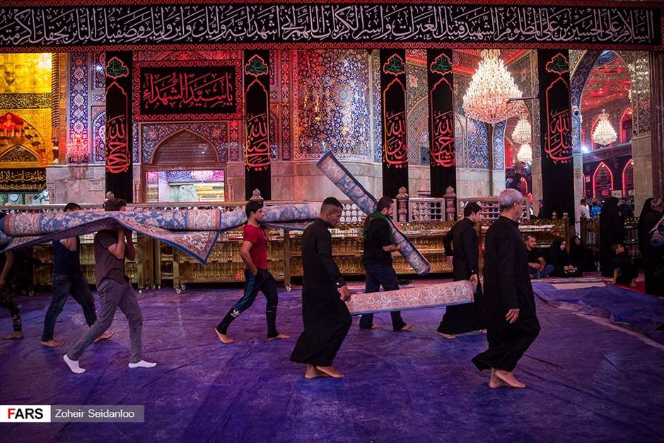 مفروش شدن حرم امام حسین (ع) 
