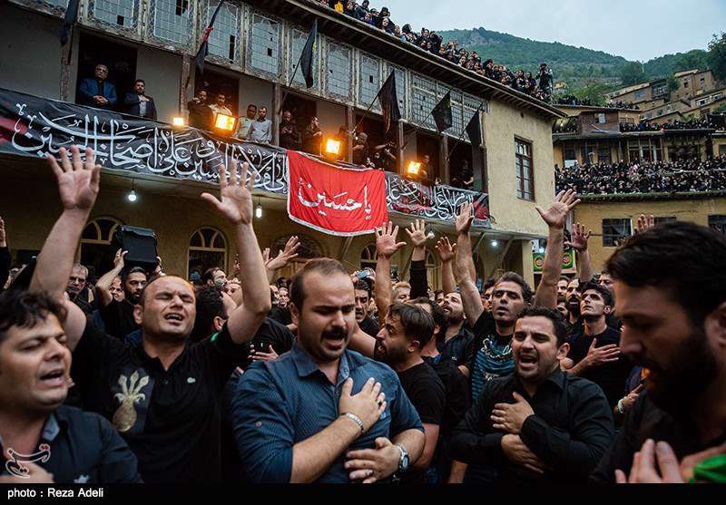  آئین علم بندان شب ششم محرم - ماسوله 