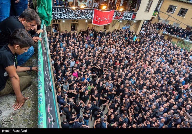  آئین علم بندان شب ششم محرم - ماسوله 