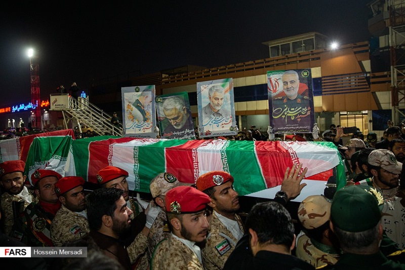 پیکر شهید، پیکر مطهر سردار، سردار قاسم سلیمانی، ورود به میهن، شهید ابومهدی المهندس،