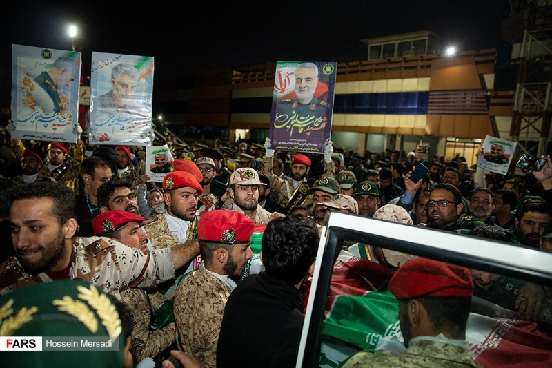 پیکر شهید، پیکر مطهر سردار، سردار قاسم سلیمانی، ورود به میهن، شهید ابومهدی المهندس،