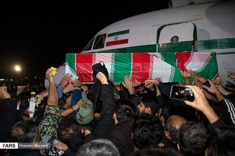 پیکر شهید، پیکر مطهر سردار، سردار قاسم سلیمانی، ورود به میهن، شهید ابومهدی المهندس،