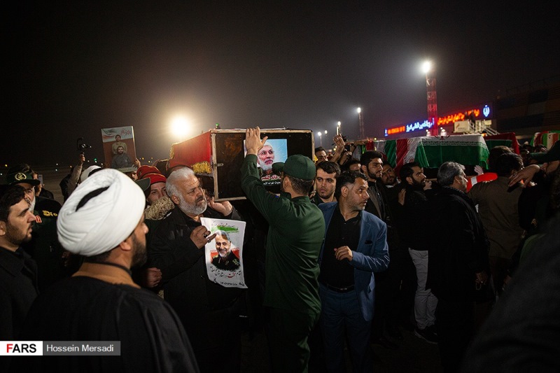 پیکر شهید، پیکر مطهر سردار، سردار قاسم سلیمانی، ورود به میهن، شهید ابومهدی المهندس،
